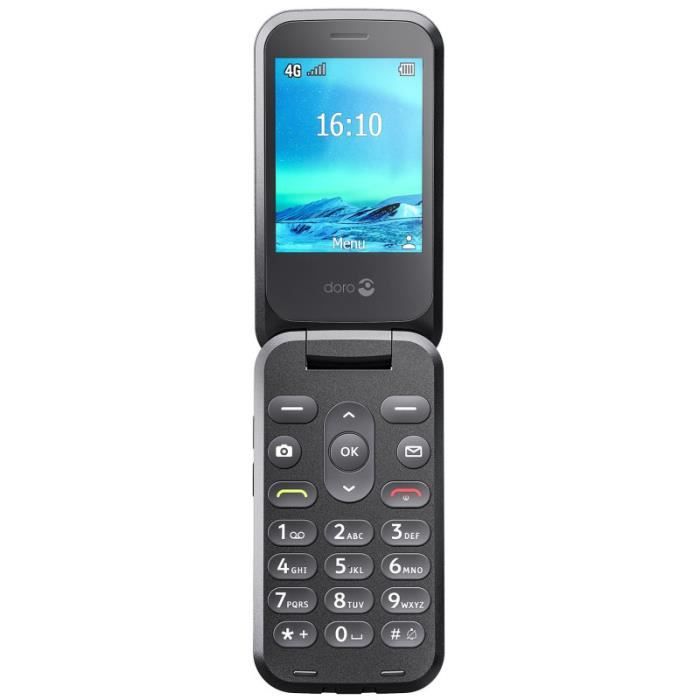 Téléphone portable Doro Telephone a clapet seniors Doro 2820 Rouge avec Cradle