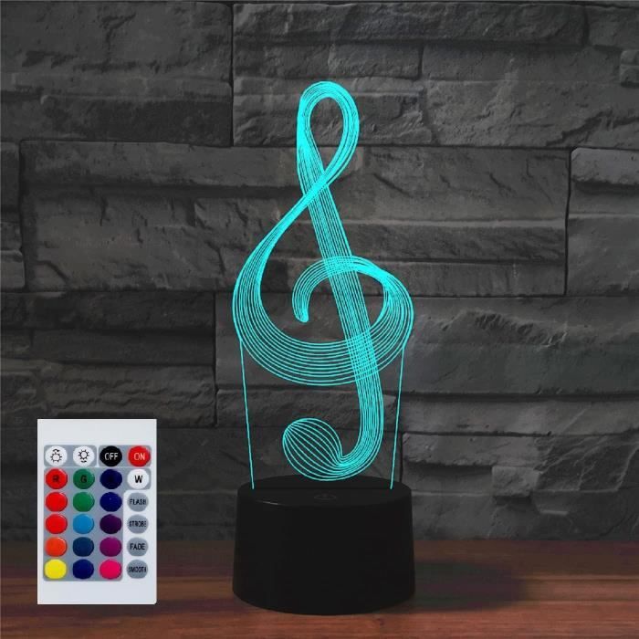 Cheval Veilleuse Pour Enfants, Lampe Illusion 3D Pépinière LED Lumière, Télécommande 16 Couleurs