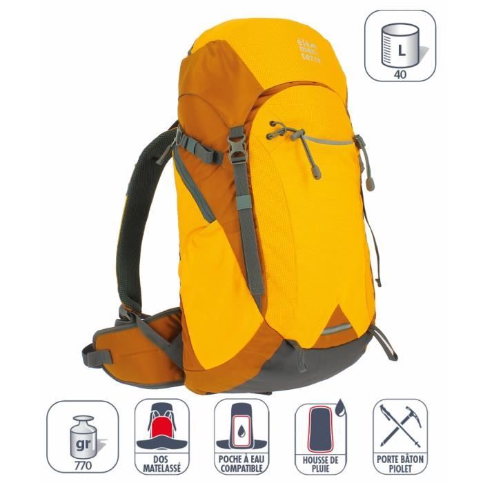 sac à dos élémenterre talca 40 - yellow/yellow - 40 l