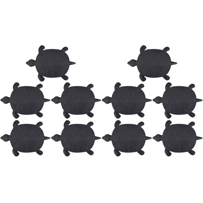 Pas japonais rectangulaire en fonte - ESSCHERT DESIGN - motif tortue - noir - lot de 10