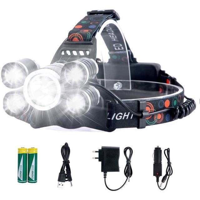 ticket diefstal kiezen FOLUR Lampe Frontale Puissante avec 5 LED de 10000 Lumens pour Course,  Marche, Camping, Randonnée - Cdiscount Sport
