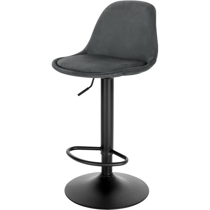 EUGAD Tabouret Bar Chaise Pivotante Tabouret de Bistrot Hauteur Réglable Tabouret de Comptoir Gris foncé E0AG0041-1