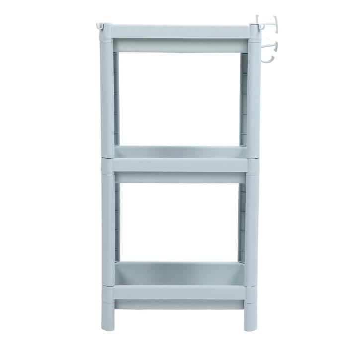 YWBL-WH Étagère de Rangement au Sol pour Salle de Bain, étagère Ouverte, étagère d'angle Autoportante, étagère de Rangement, Tour, Bleu Nordique (4 Couches ( avec Roues