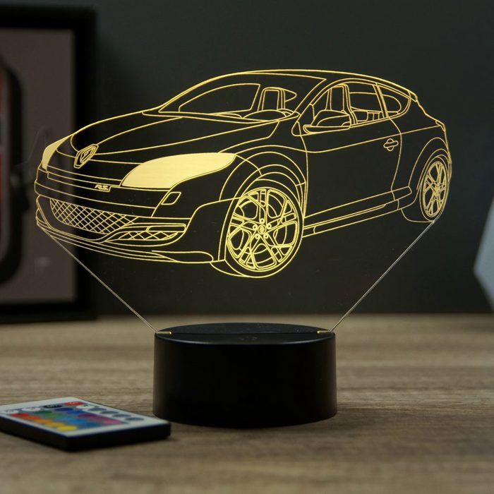 Lampe 3D Renault Mégane 3 RS – LED – Idée Cadeau – Fabriquée en France