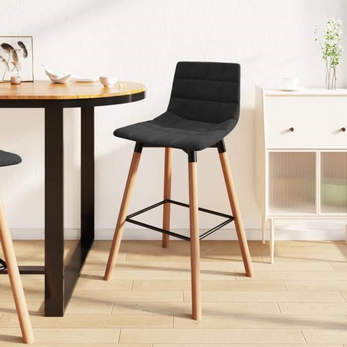 Tabouret De Bar | Chaise Haute | Tabouret Haut Gris Clair Tissu CFW4209