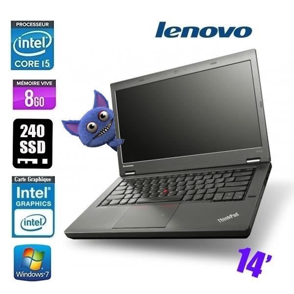 LENOVO THINKPAD T440 CORE I5 4300U 1.9Ghz 8GO 240 SSD - Lenovo