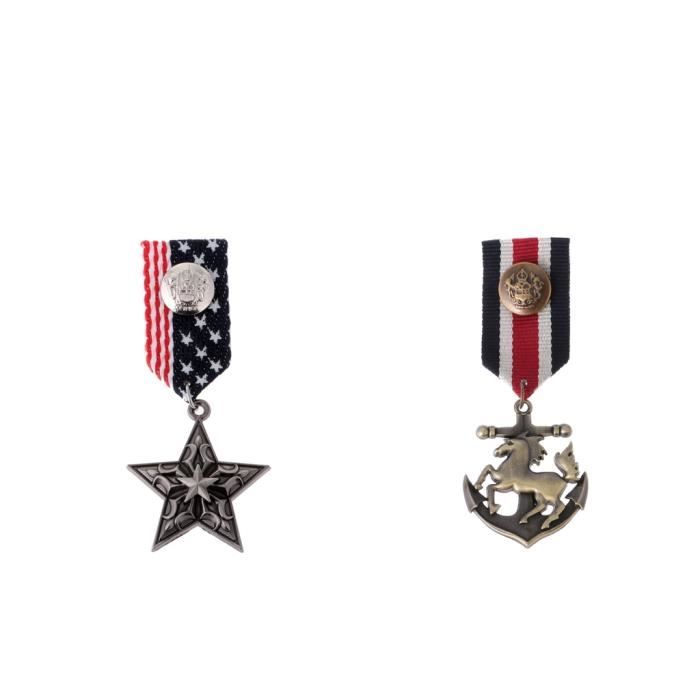 Badges Broche Militaires Steam Punk – Lot De 2, En Alliage Et Tissu – Pour Hommes, Décorations - 5