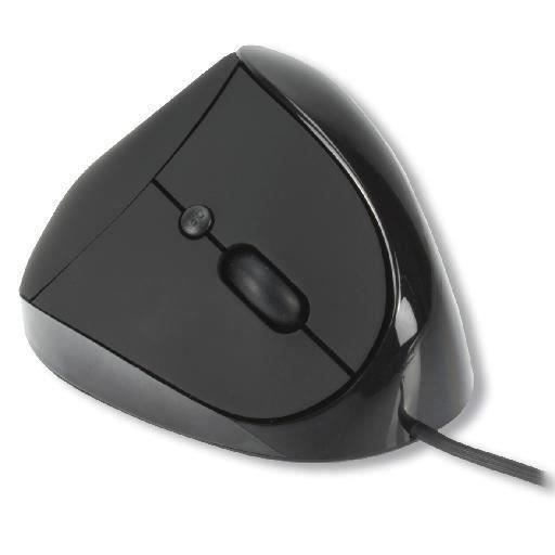 Souris verticale MCL – USB – Optique – 1600 dpi – Ergonomique – Droitier – Noir