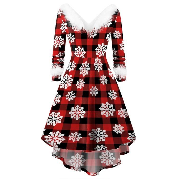 Robe De Noël Femme Noël à Manches Longues | Fête Vacances à Manches Longues – Robes Rouges Noël Pour Femmes élégantes, Vintage, Costume Noël Robe De Noël Femme Vintage 1950