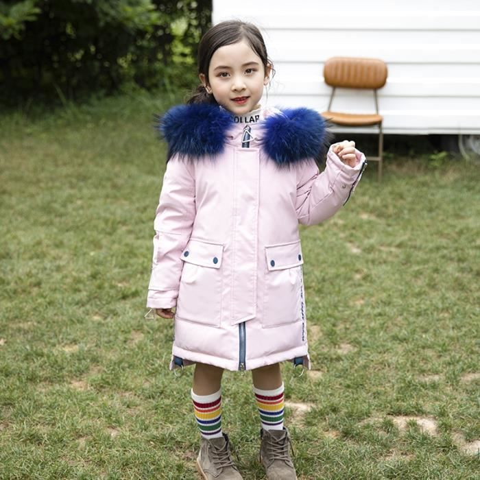Doudoune Fille Bebe Vetements Court Paragraphe Veste D Enfant Rempli D Automne Et D Hiver A Fourrure Capuche 4 12 Ans Rose Rose Cdiscount Pret A Porter