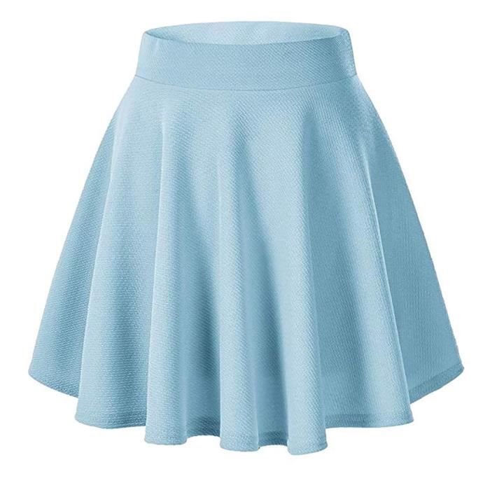 EXCHIC Femmes De Base Évasé Décontracté Extensible Jupe Mini Patineur Jupe EXCHIC Femmes De Base Évasé Décontracté Extensible Jupe Mini Patineur Jupe