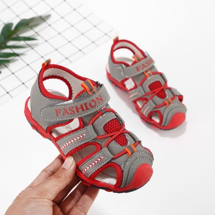 Tout Petit Enfants Chaussures Bebe Garcon Fille Bout Ferme Ete Plage Sandales Chaussures Baskets Sch9041gy34 Wat Gris Cdiscount Chaussures