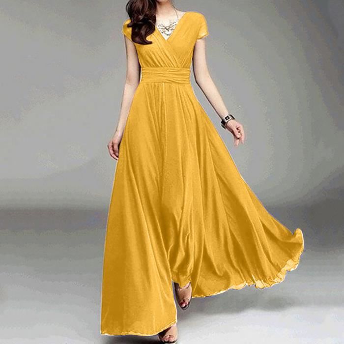 robe mousseline jaune