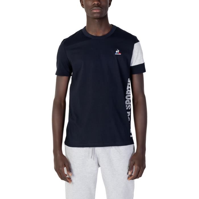 LE COQ SPORTIF T shirt Homme Bleu Coton GR76181 Bleu Cdiscount