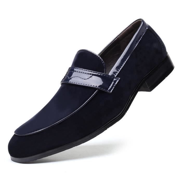 Mocassins Hommes Cuir Suédé Penny Loafers - Chaussures Conduite Confort Souples
