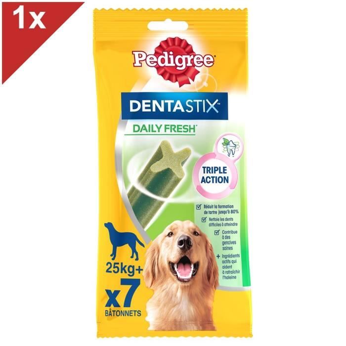 Meilleurs prix pour PEDIGREE Dentastix Fresh Friandises à mâcher grand chien 7 sticks dentaires(1x7)