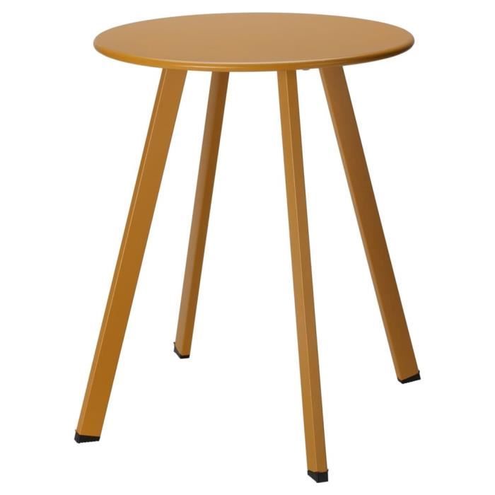 progarden table d'appoint 40x49 cm jaune moutarde mat 446763