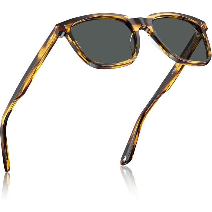 Lunettes De Soleil Polarisées Mercedes Homme - Monture Noire Aluminium, Verres Blancs UV400