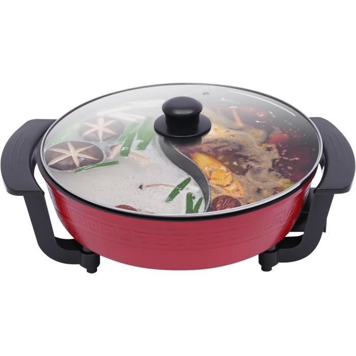 Marmite à Fondue Chinoise (hot Pot) Deux Saveurs En Acier Inox - 31 Cm, Compatible Induction, Gaz, électrique