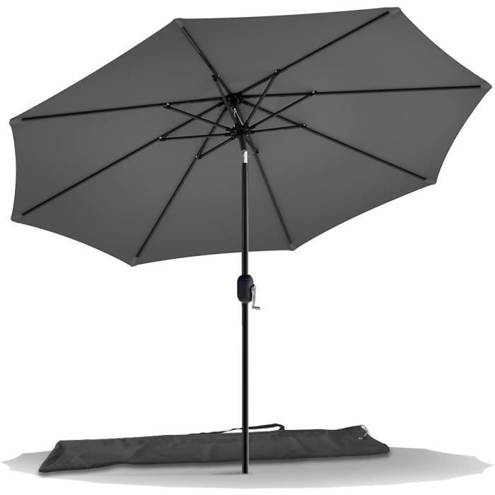 Parasol De Jardin Parasol Inclinable 270Cm Toile Protection Uv Pour ...