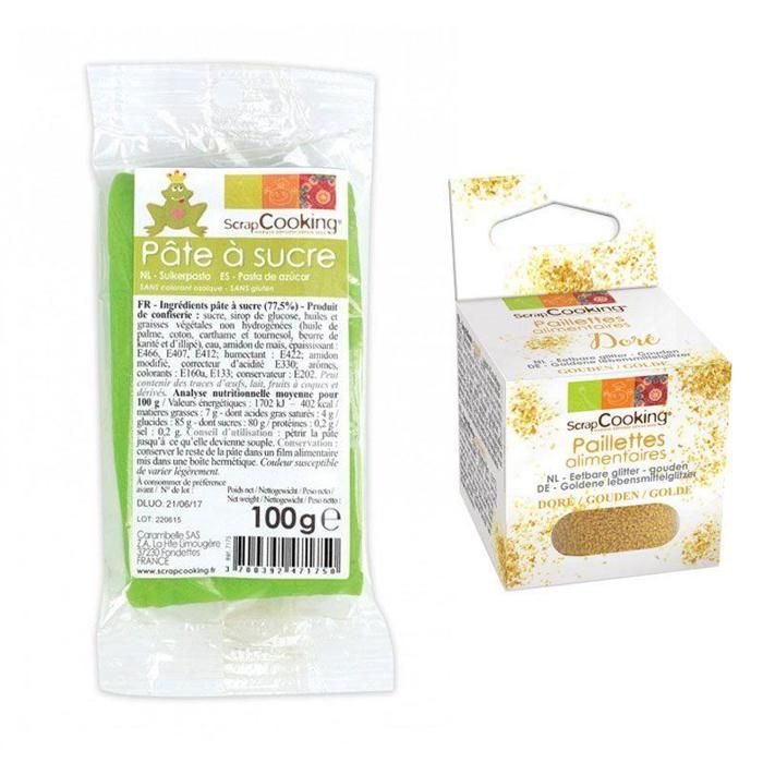 DLUO Courte Pâte à sucre vert 250g - ScrapCooking DLUO Courte Pâte à sucre vert 250g - ScrapCooking