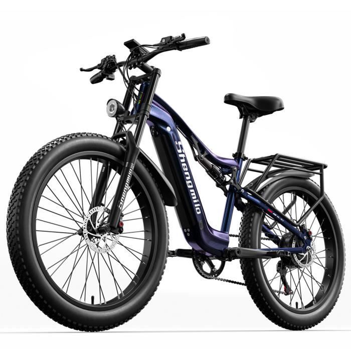 Vélo électrique Shengmilo gros pneu, moteur BaFang 48 V 500 W avec batterie Li-amovible 48 V 15AH, VTT SHIMANO 7 vitesses