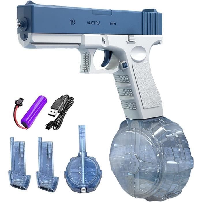 Pistolet à Eau électrique – 434 Ml + 2x58 Ml – Portée 10 M – Rechargeable USB – Été Plage Et Jardin