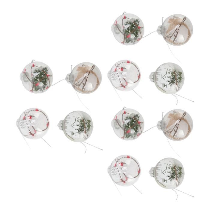 Tbest décorations de boule en plastique 12 pièces boule de décoration