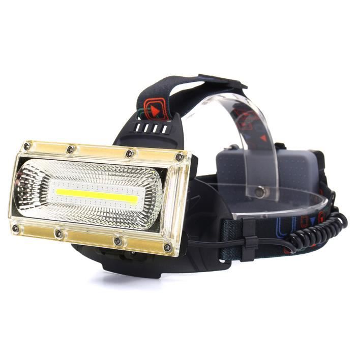 COB DEL Tête Torche Lampe Rechargeable Phare Vélo Sécurité Vélo Course Travail