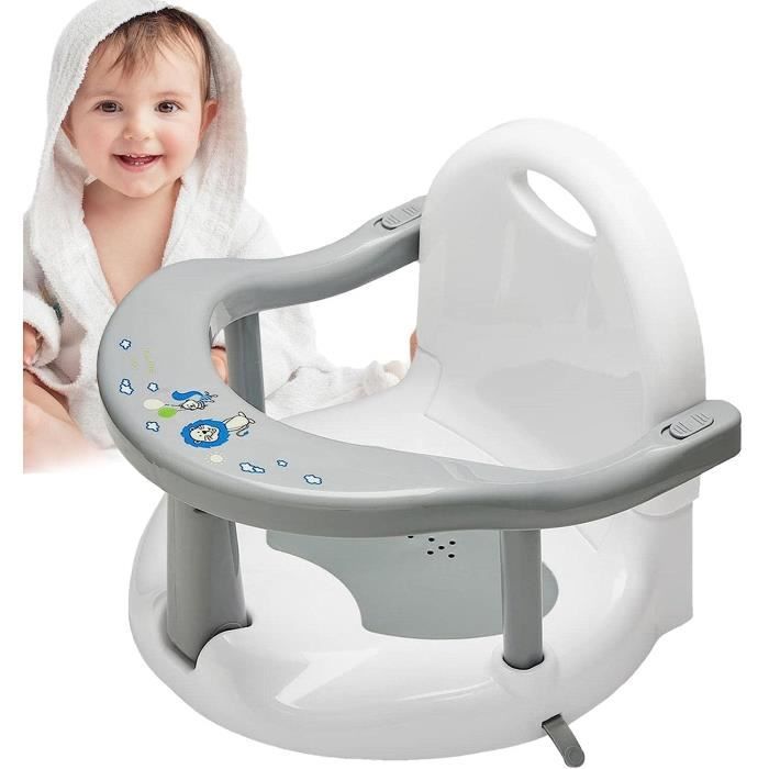 Siège de Bain pour Bébé de 3 Positions avec Ventouses Puissants en PVC,  Poignée de Volant; Siège de bains, Antidérapant, pour Bébés de 6 à 18 mois  : : Bébé et Puériculture