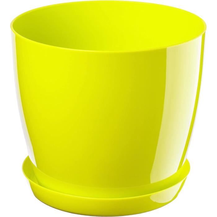 Pot De Fleurs Rond Avec Pieds - 47 Cm - Plastique Résistant UV - Pour Intérieur Et Extérieur - 8