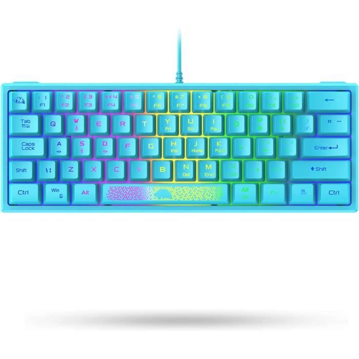 K61 60% Compact Uk Layout Qwerty 62 Clés Rgb Jeux Clavier, Apex Pro ...
