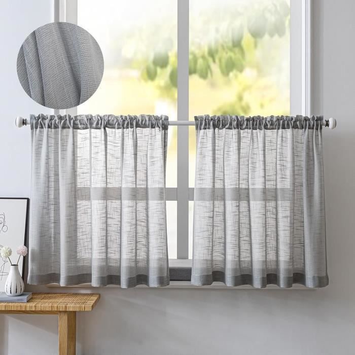 ACMHNC Rideaux Brise Bise Semi-Transparent de Cuisine Rideau Court de Style Campagnard Vintage ACMHNC Rideaux Brise Bise Semi-Transparent de Cuisine Rideau Court de Style Campagnard Vintage