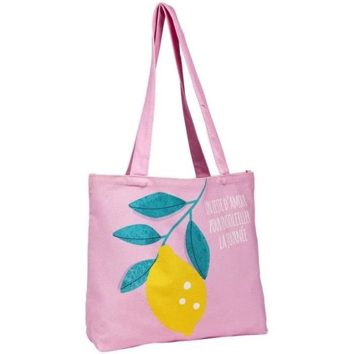 Draeger Paris Tote Bag 'Profiter Sans Se Presser' – Aus 100% Baumwolle, 30x42x10 Cm | Wiederverwendbare Einkaufstasche
