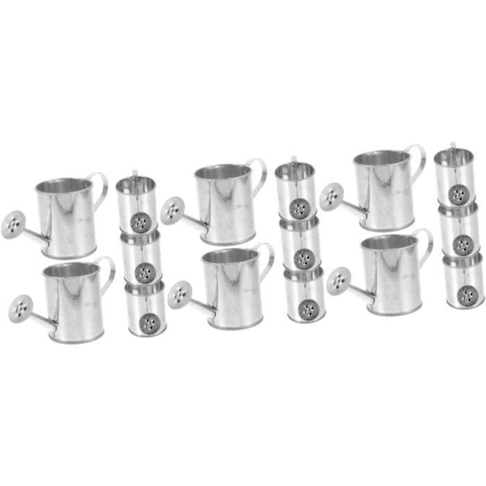 Gadpiparty Lot de 9 mini arrosoirs pour jeu de rôle - Petits arrosoirs - Arrosoir miniature pour artisanat domestique - Décoration de jardin - Paysage de jardin - Fête