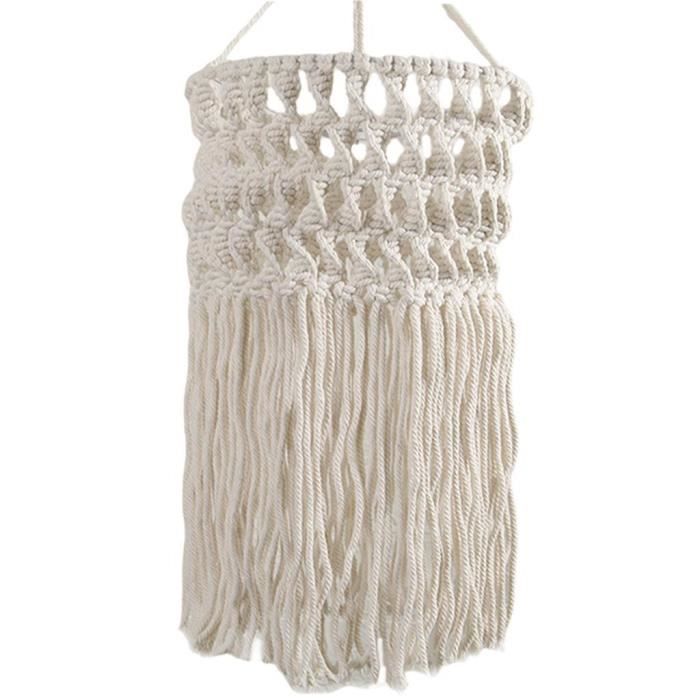 Abat-jour Suspendu Macramé - Style Bohème Coton - Décoration Lumineuse Pour Salon, Chambre, Restaurant - 5