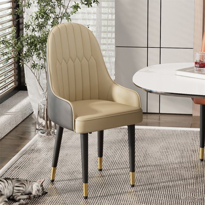 Chaise Salle à Manger Lot de 2 Chaise Cuisine Design Fauteuil Scandinave en Cuir 52x49x90cm