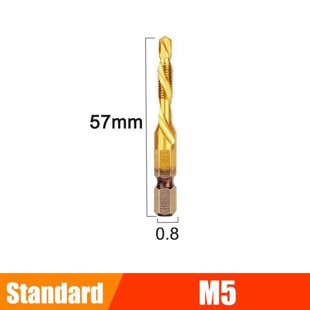 Kit De 6 Tarauds M3 à M10 Avec Foret Intégré HSS Revêtement Titane - Taraudage Et Perçage En Un Seul Passage