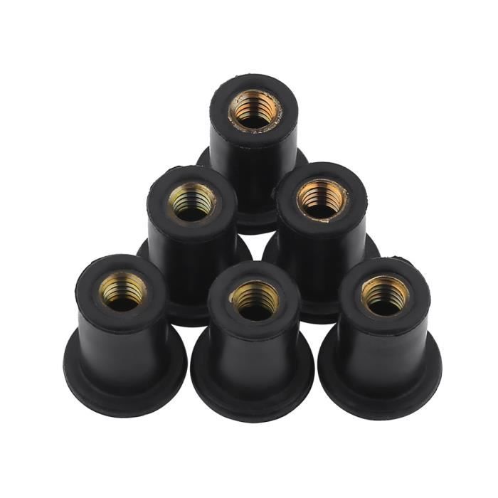 Lot De 25 Écrous De Puits M6 En Caoutchouc Et Laiton – Fixations Antivibrations Pour Pare-Brise Moto, Kayak, Canoë, Bateau