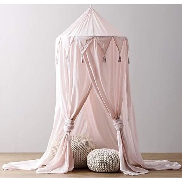 Ciel De Lit Moustiquaire En Coton Pour Petite Princesse Anti Moustique Berceau Dome Chateau Tente De Jeu En Suspension Decoration De Cdiscount Maison