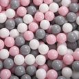 KiddyMoon 100-6Cm Balles Colorées Plastique Pour Piscine Enfant Bébé Fabriqué En EU, Blanc-Gris-Rose Poudré-1