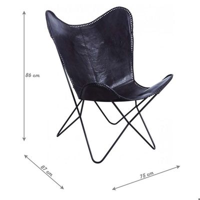 Amazon Black Leather Butterfly Chair Mkk723 CUERO BKFバタフライ