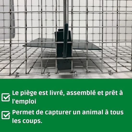 Mecanix Piège à Fauve Galvanisée 50X18X18 cm pour capturer Les Animaux |  Piege/Trappe Vivant Double entrée, Cage/nasse Exterieur Un Rat, Campagnol