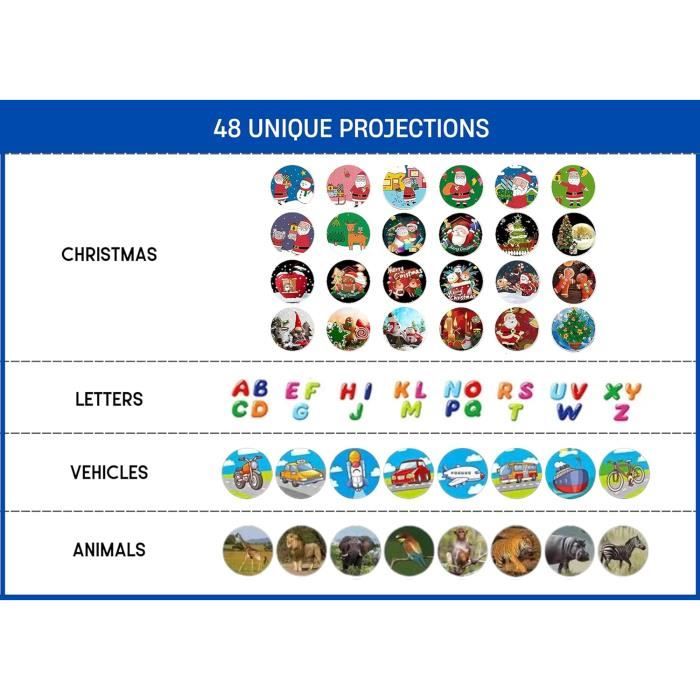 Christmas Flashlight Projector for Kids with 48 projections, Christmas ...