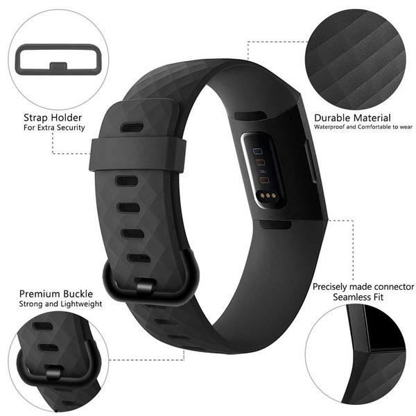 Bracelet paillettes en cuir Fitbit Charge 3 & 4 - or