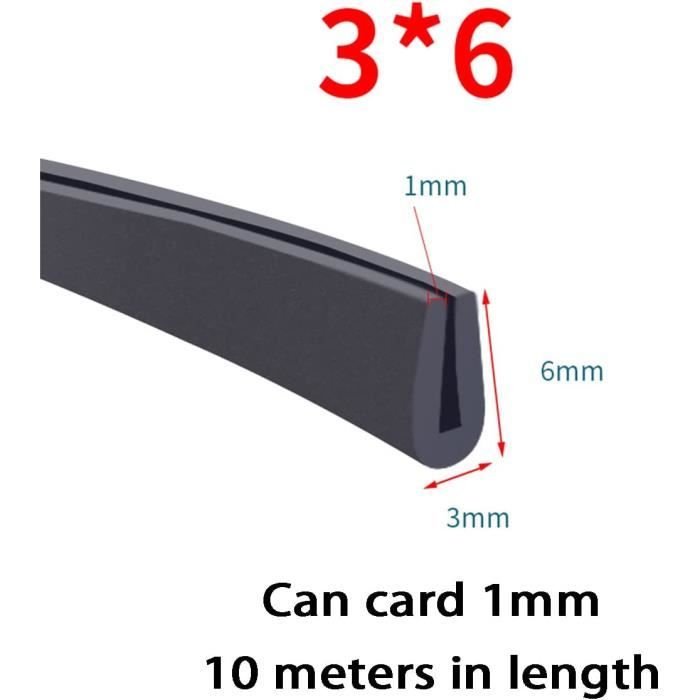 STEIGNER 5m Joint d'étanchéité en caoutchouc EPDM - profil U - 7x11mm (lxh)  - noir - Cdiscount Bricolage
