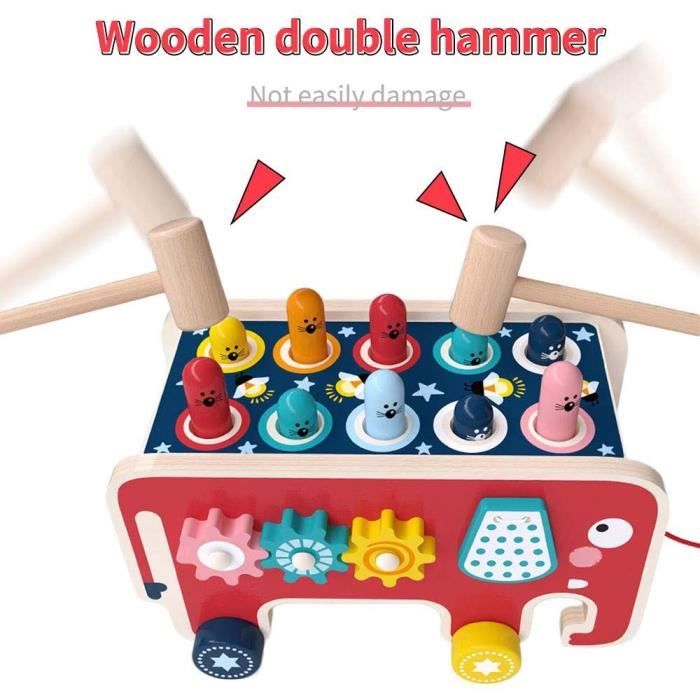 Lot De 4 Marteaux En Bois Pour Enfants – Jouets Éducatifs Et Ludiques Pour Développer La Motricité