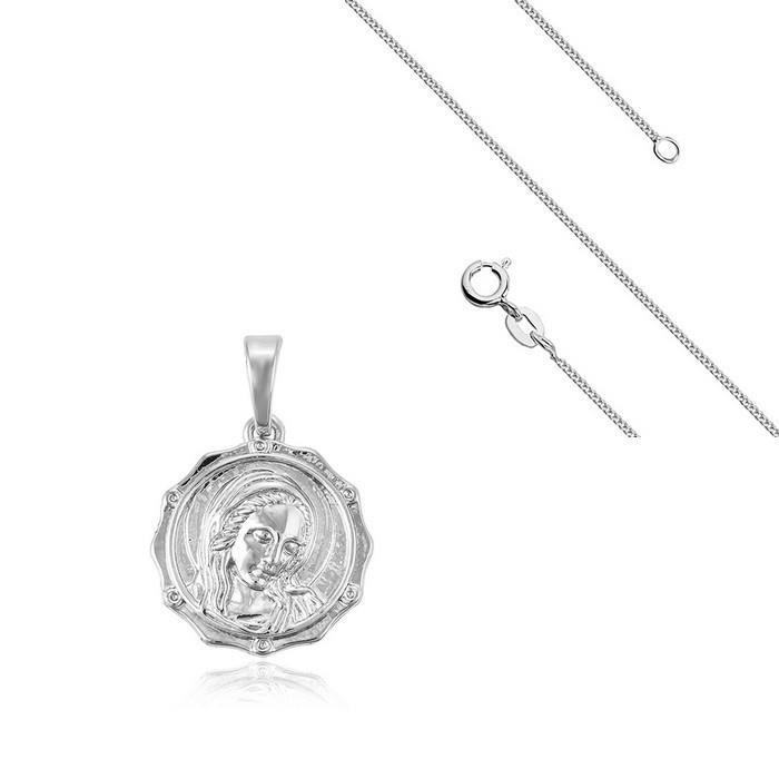 Pendentif Ancien En Argent Massif 925 - Médaille Religieuse Vierge - Occasion