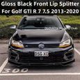 Kit séparateur de pare-chocs avant noir brillant, kit Jules Aero, Volkswagen Golf 7 7.5 GTI GTD R-Line 2013-2-2