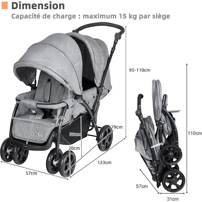 Dimension poussette double discount
